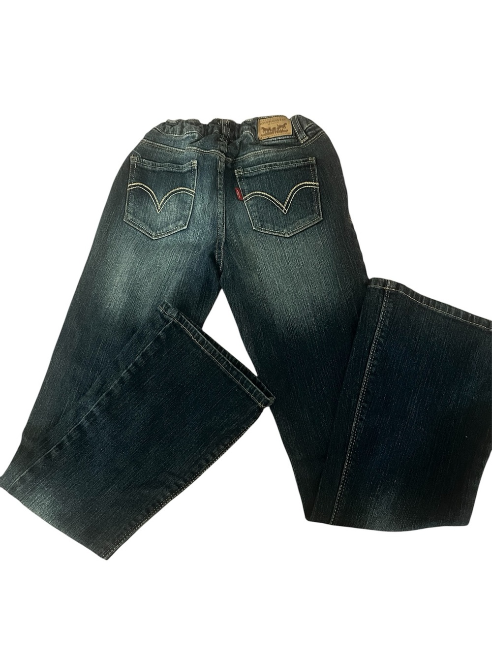Levi's Dark Blue Bootcut Girls size 10 Jeans with Back Pocket Stitching,L347